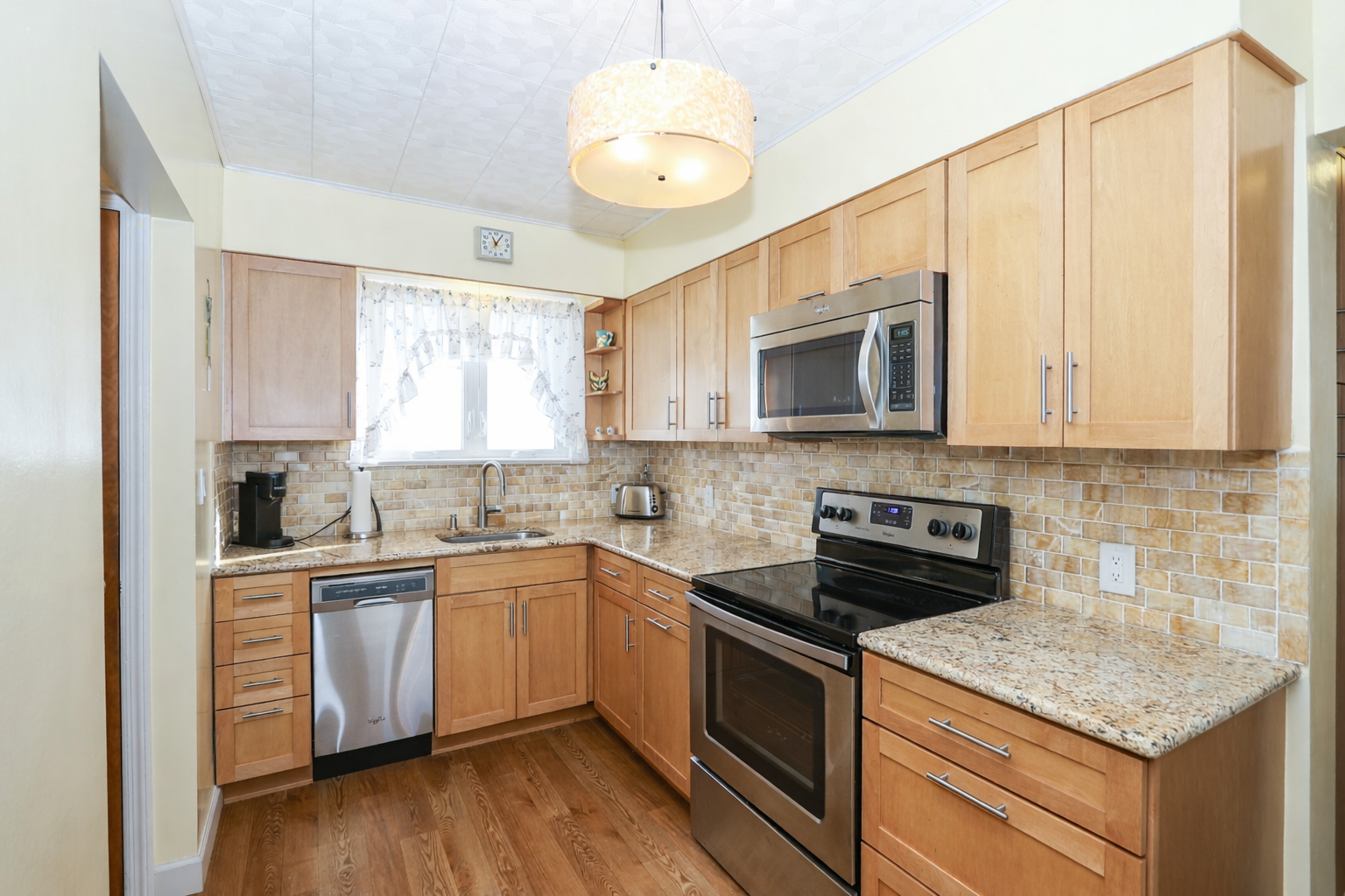 Modern kitchen with stainless steel accents